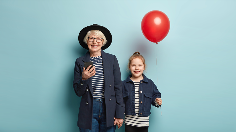Grandmother with her grand daughter