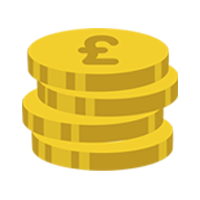 Pound coins stacked icon