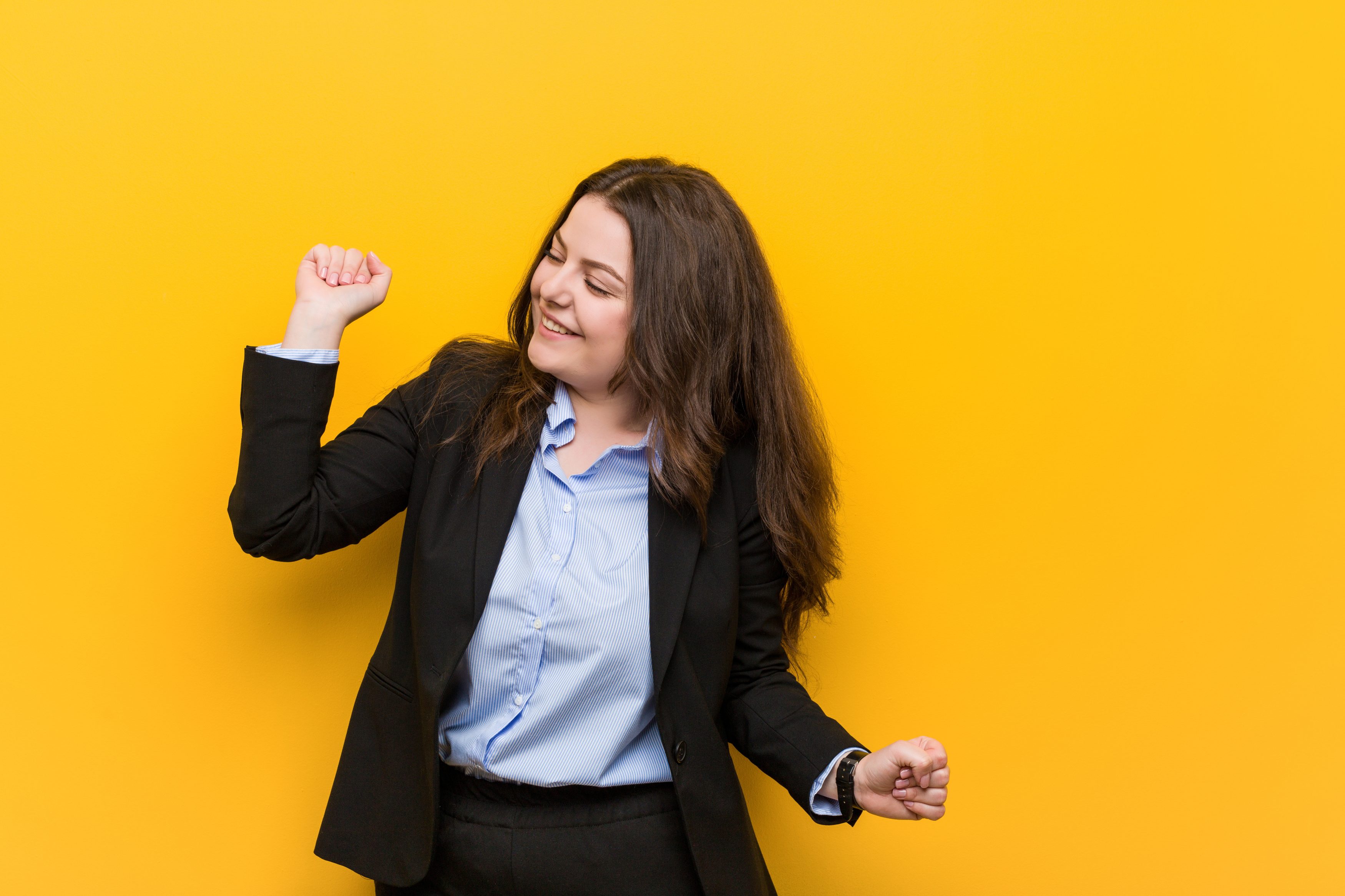 Woman dancing and having fun.